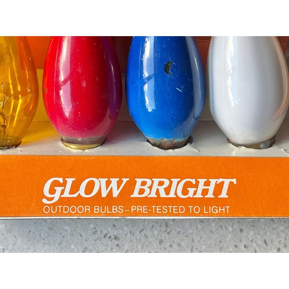 Vintage GE Glow Bright C9 1/4 Outdoor Christmas Light Bulbs Multicolor Retro - Picture 2 of 5